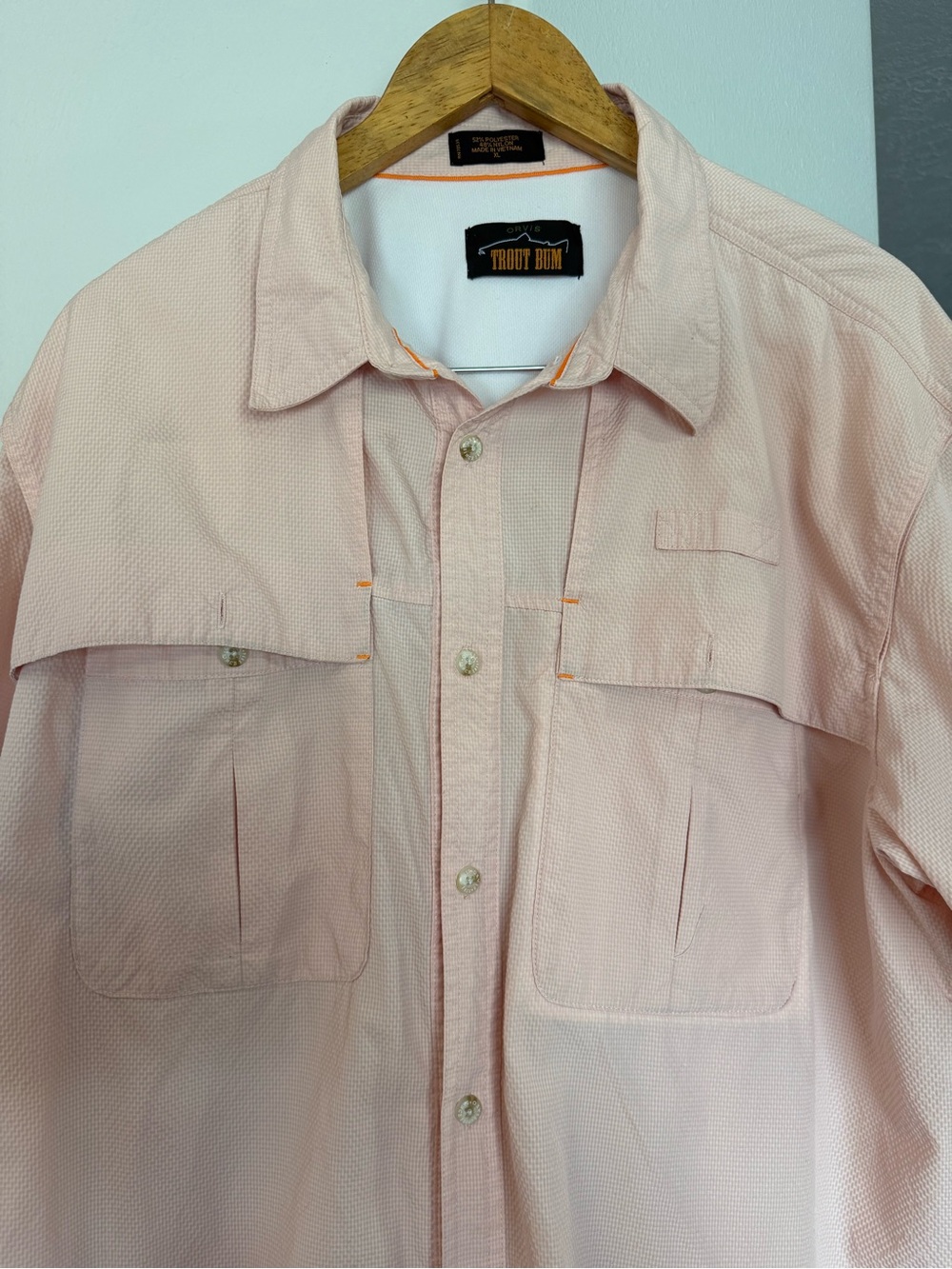 Orvis Open Air Trout Bum Lightweight Vented Button-Up Shirt in Pale Pink